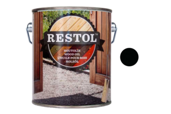 Restol Houtolie Zijdeglans 2,5 liter, Ebbenzwart