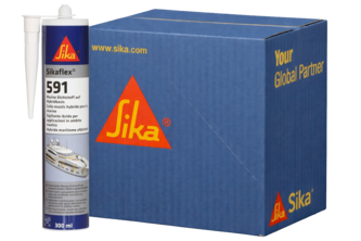 Sikaflex 591 Universeel afdichtmiddel 12 stuks, 300 ML, Zwart, Patroon