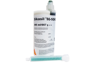 Sikasil SG 500 490 ml + 1 mengbuis, Zwart, Dual patroon