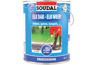 Soudal Elk Dak Elk Weer 4 L, Zwart, Blik