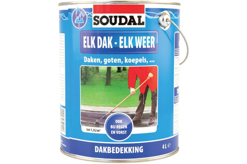Soudal elk dak elk weer 4 l, zwart, blik