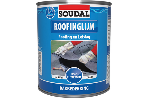 Soudal koudlijm voor dakbedekking 4 l, zwart, blik