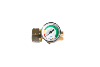 Stop gas met manometer, doorstroombegrenzer en thermisch beveiligd