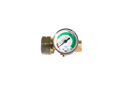 Stop gas met manometer, doorstroombegrenzer en thermisch beveiligd