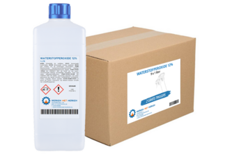 Waterstofperoxide 12% 2 Spraytriggers, 12 x 1 liter, Doos
