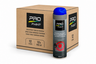 PRO-Paint Krijtspray (Tijdelijke markering) 12 stuks, 500 ML, Blauw