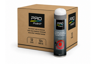 PRO-Paint Krijtspray (Tijdelijke markering) 12 stuks, 500 ML, Wit